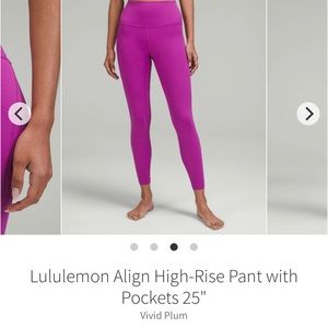 Lululemon align pant with pockets 25 vivid plum